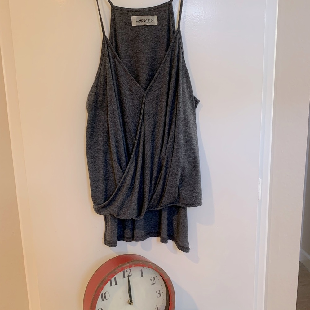 Knit t shirt type material blouse/grey😎